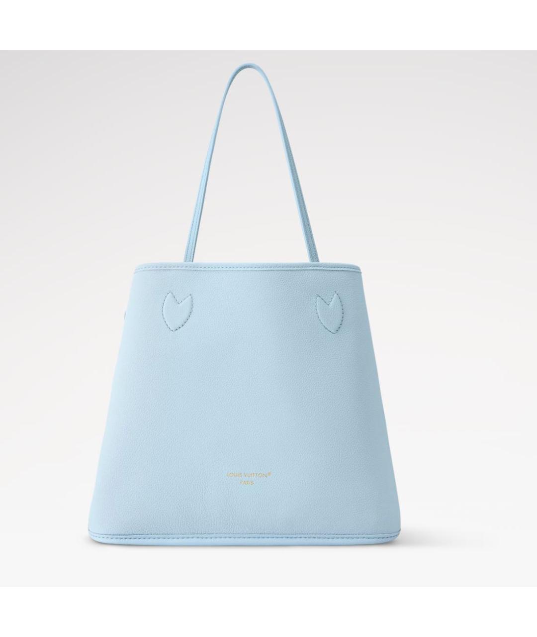 LOUIS VUITTON Голубая кожаная сумка тоут, фото 4