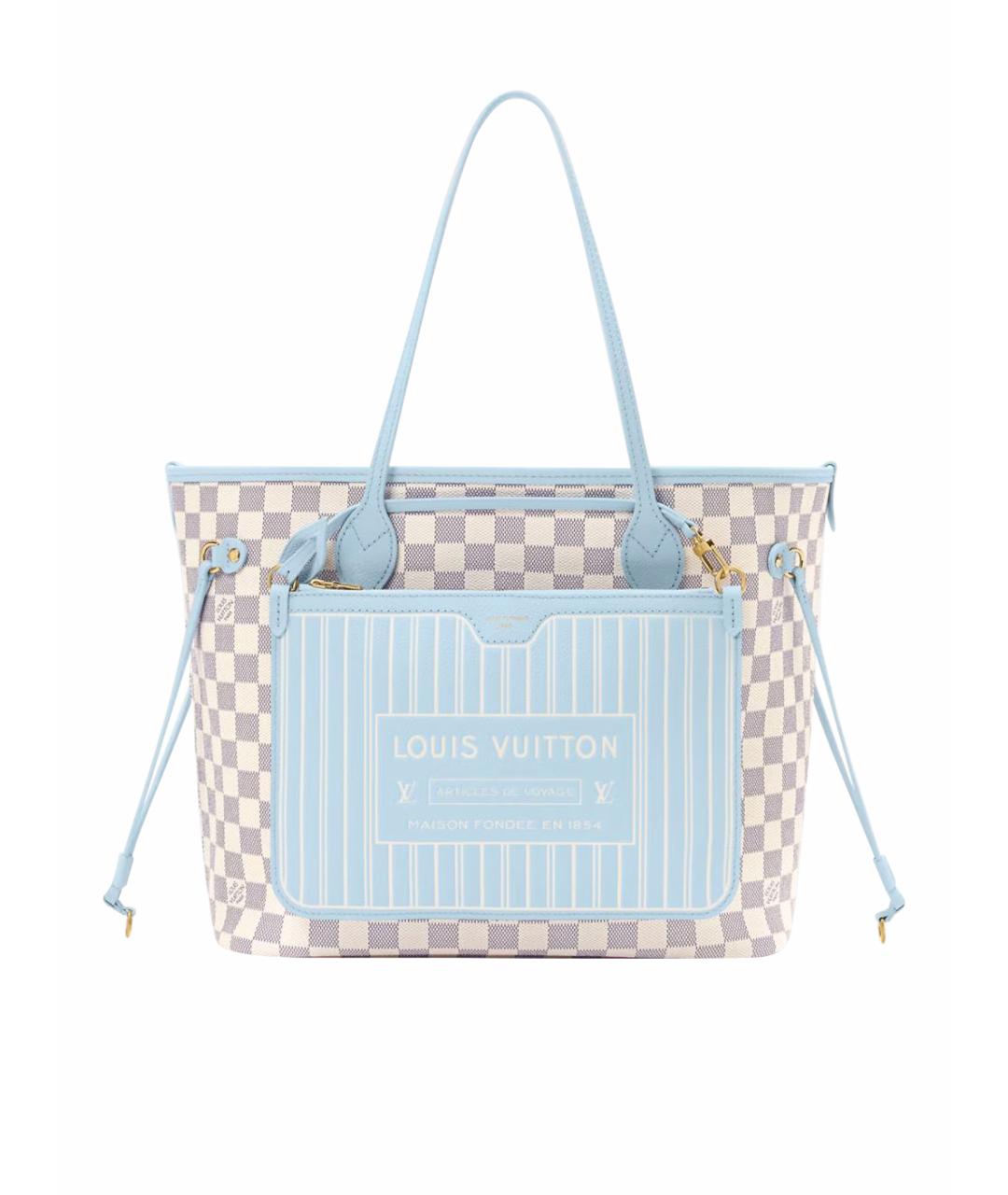 LOUIS VUITTON Голубая кожаная сумка тоут, фото 1