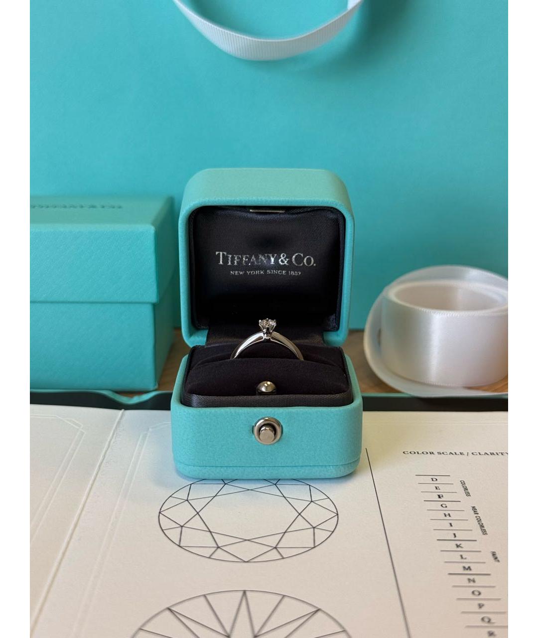 TIFFANY&CO Белое платиновое кольцо, фото 3