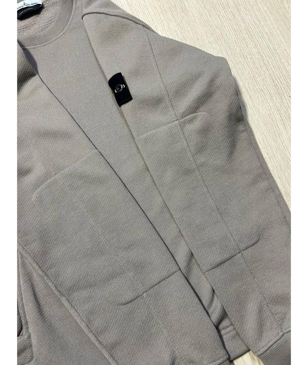 STONE ISLAND Бежевый хлопковый джемпер / свитер, фото 5