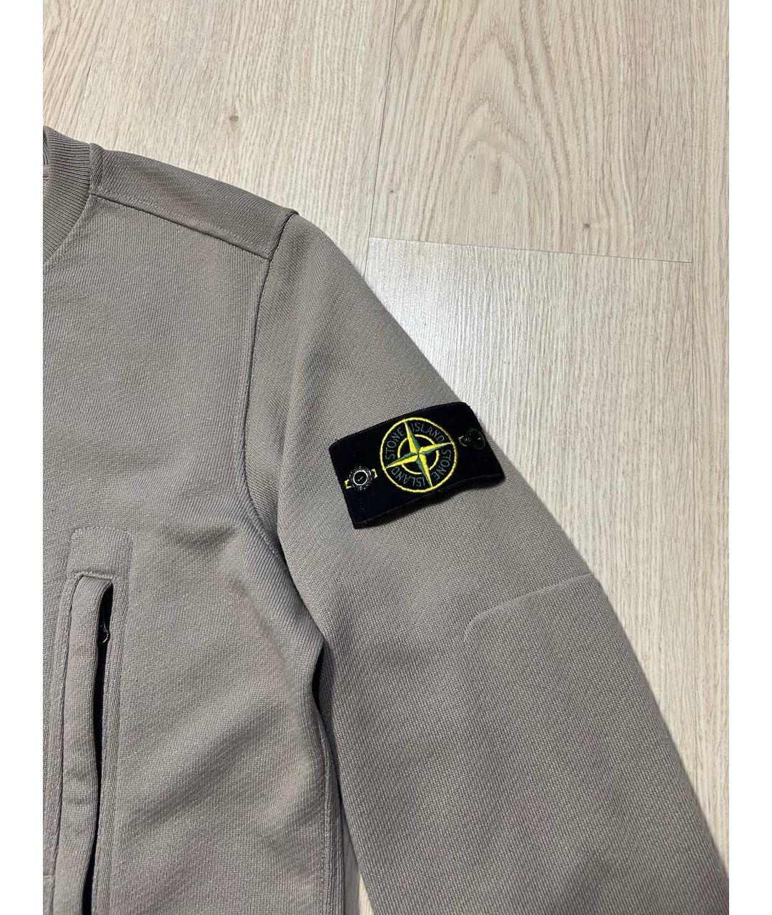 STONE ISLAND Бежевый хлопковый джемпер / свитер, фото 3