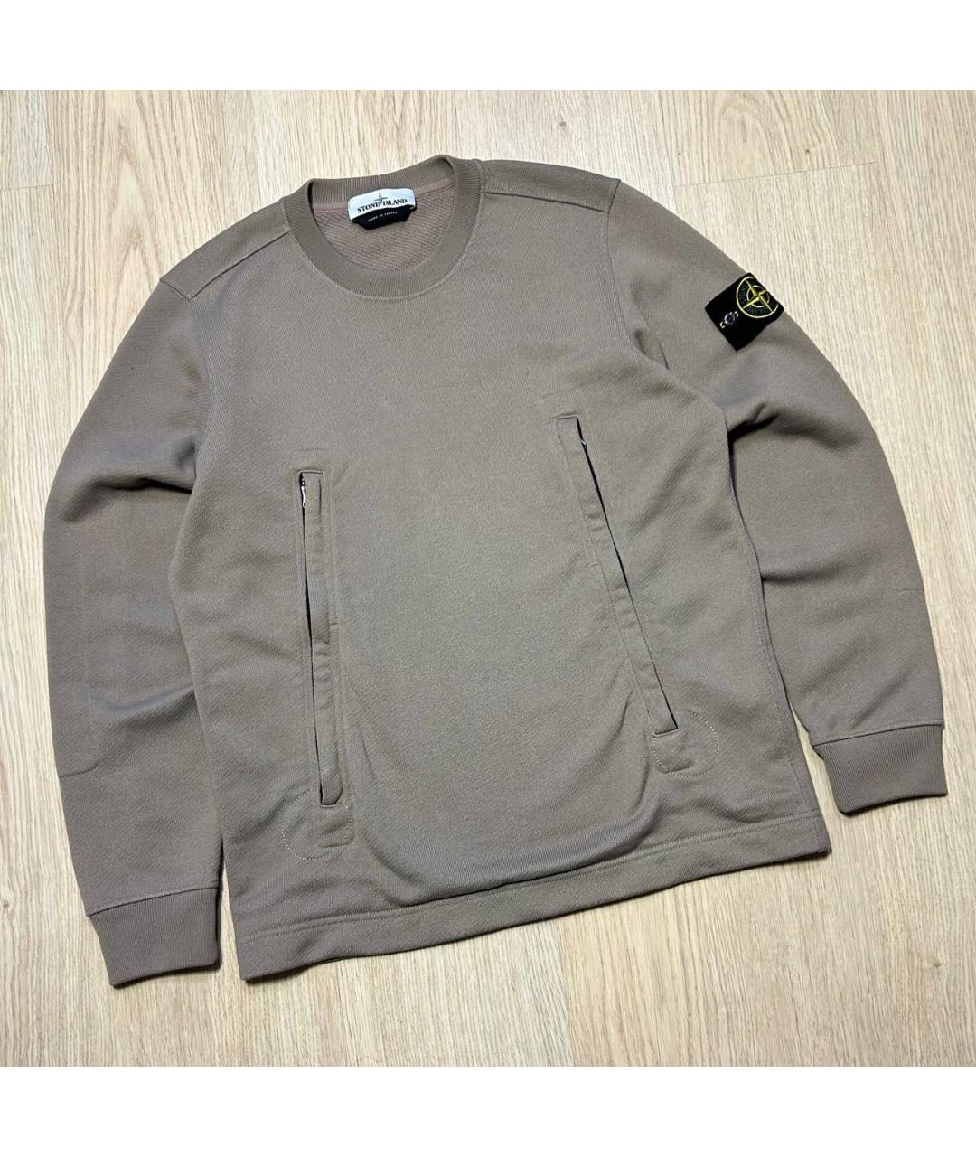 STONE ISLAND Бежевый хлопковый джемпер / свитер, фото 9