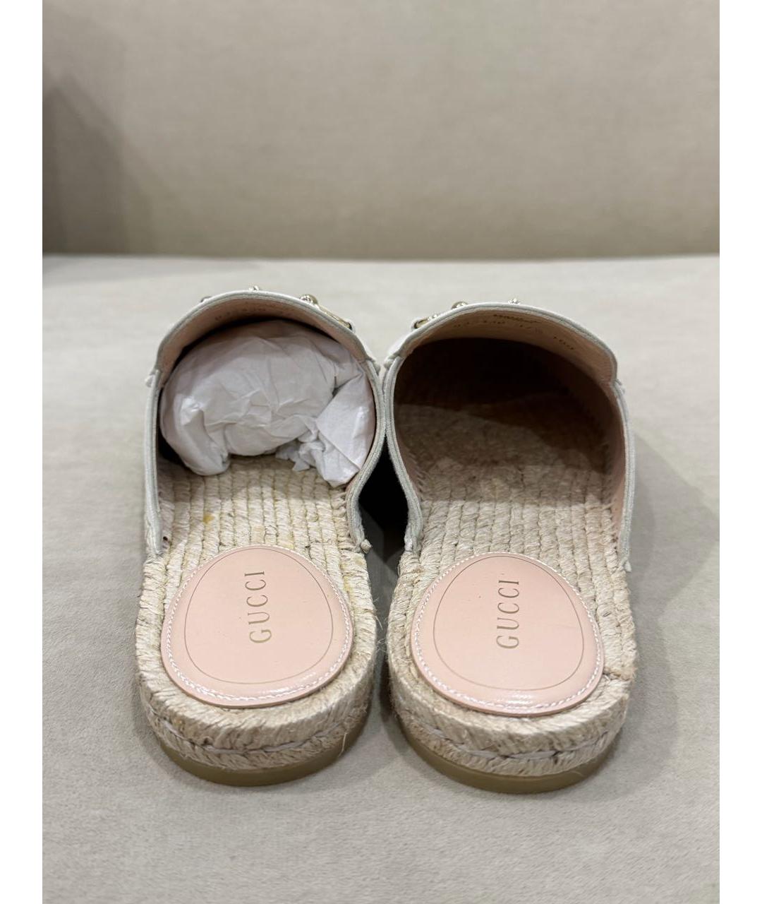 GUCCI Бежевые замшевые мюли, фото 4