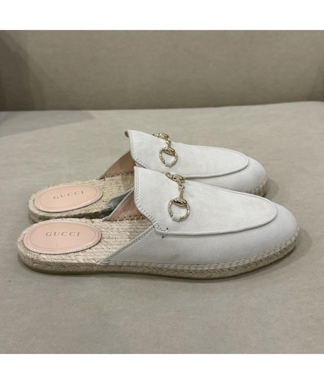 GUCCI Бежевые замшевые мюли, фото 7