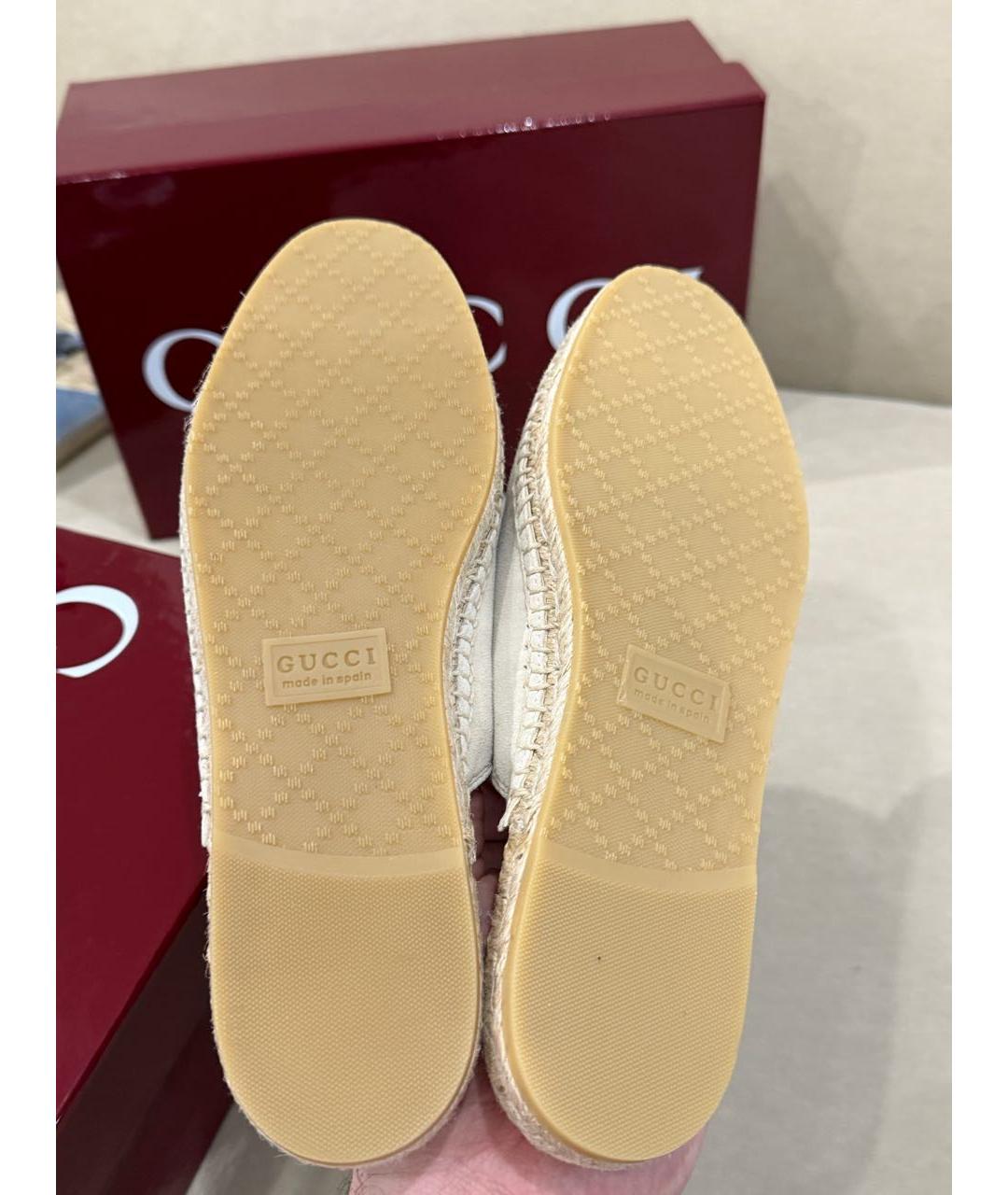 GUCCI Бежевые замшевые мюли, фото 5