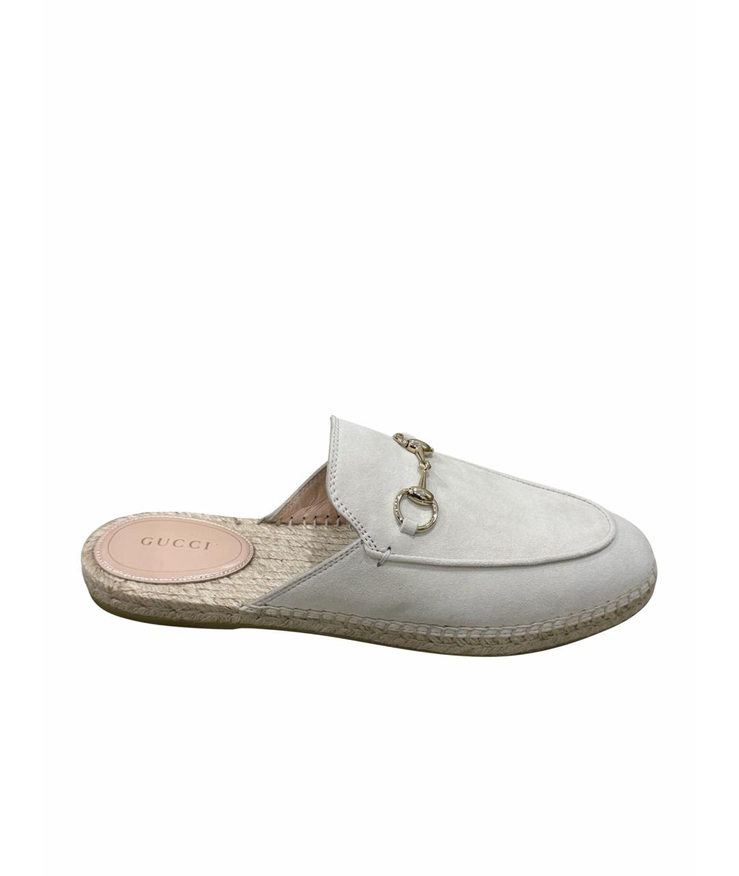 GUCCI Бежевые замшевые мюли, фото 1