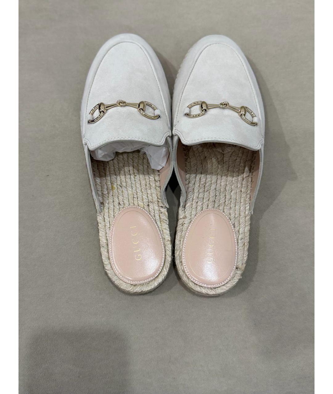 GUCCI Бежевые замшевые мюли, фото 3