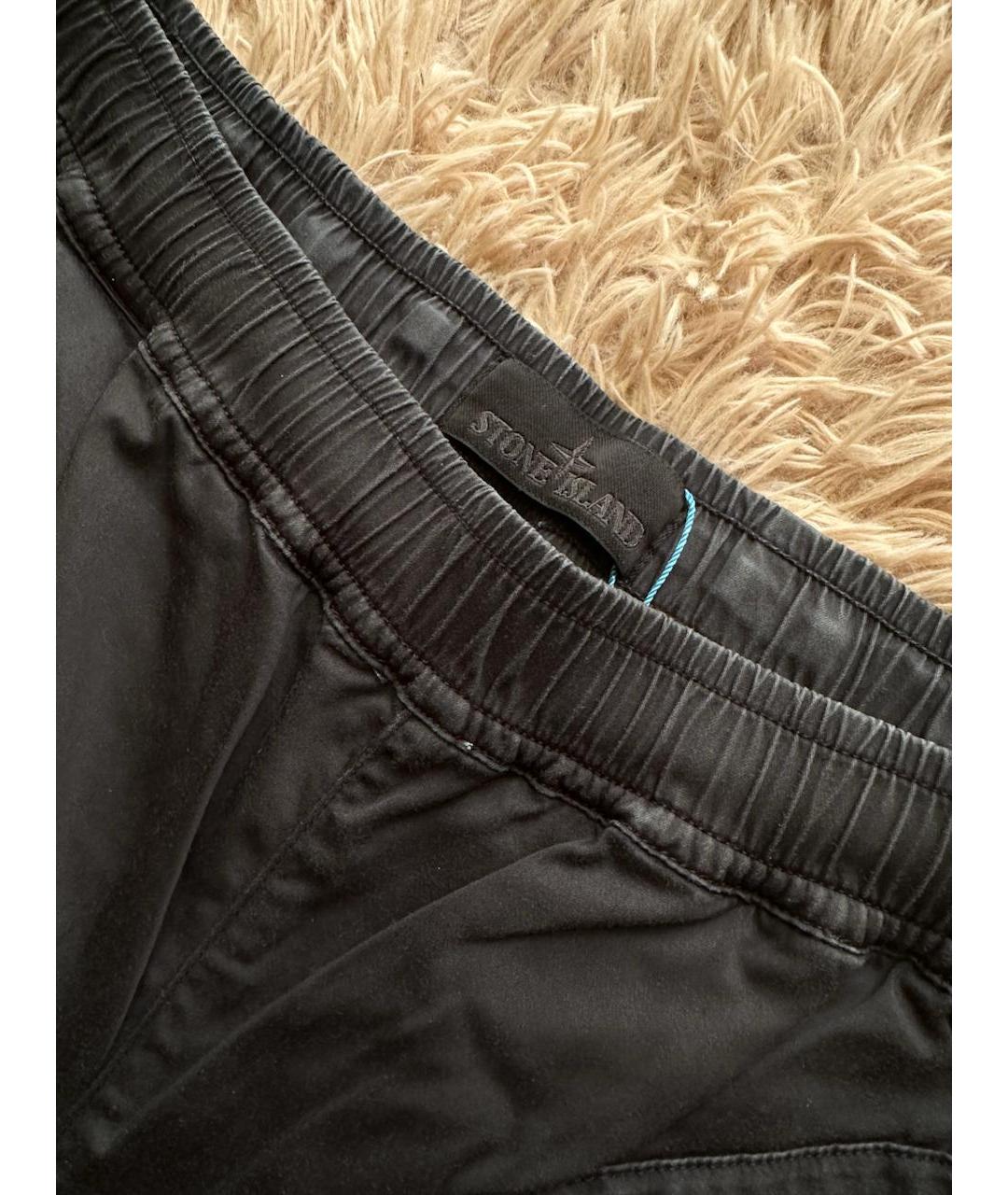 STONE ISLAND Темно-синие хлопковые повседневные брюки, фото 3