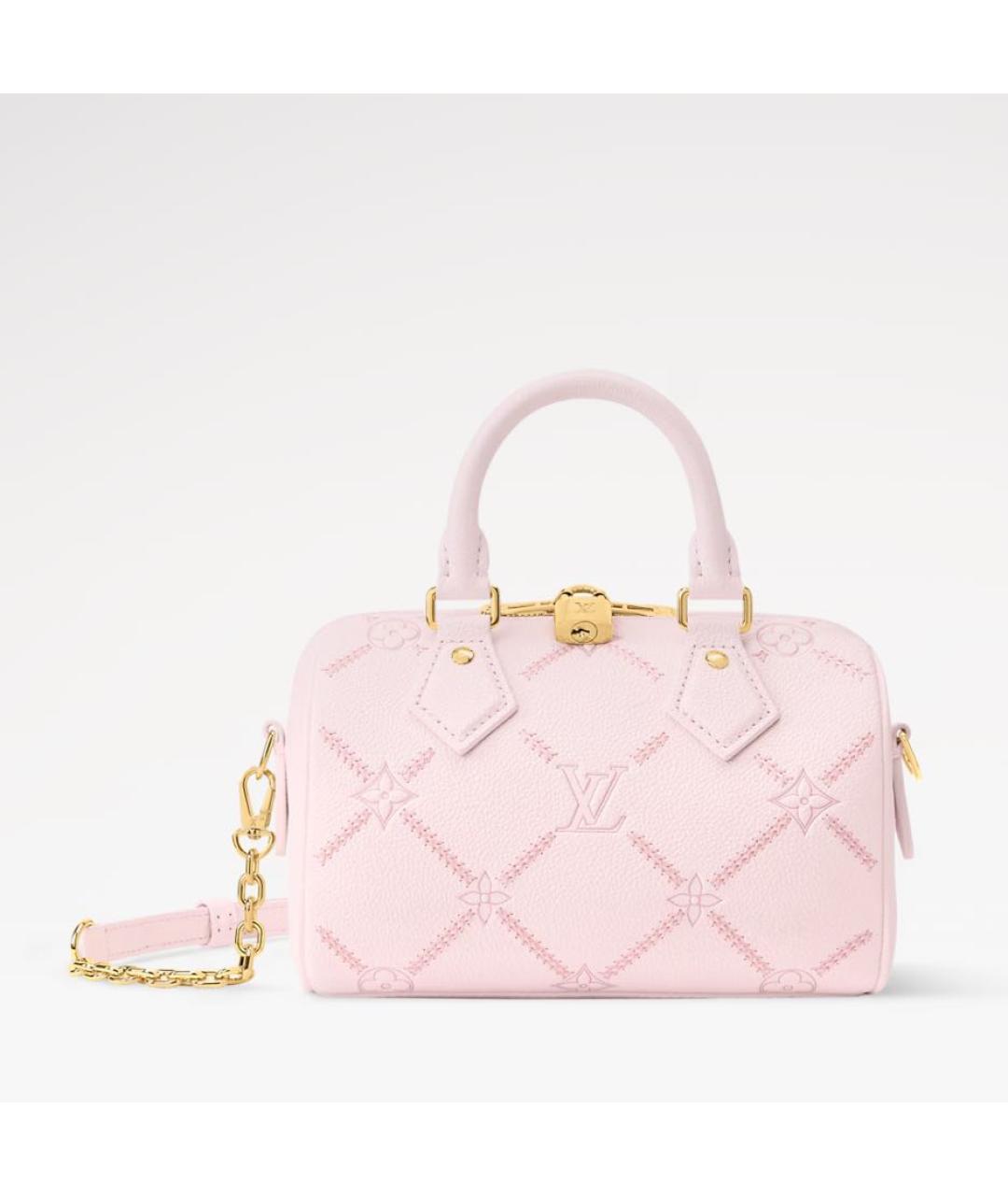 LOUIS VUITTON Розовая кожаная сумка с короткими ручками, фото 3