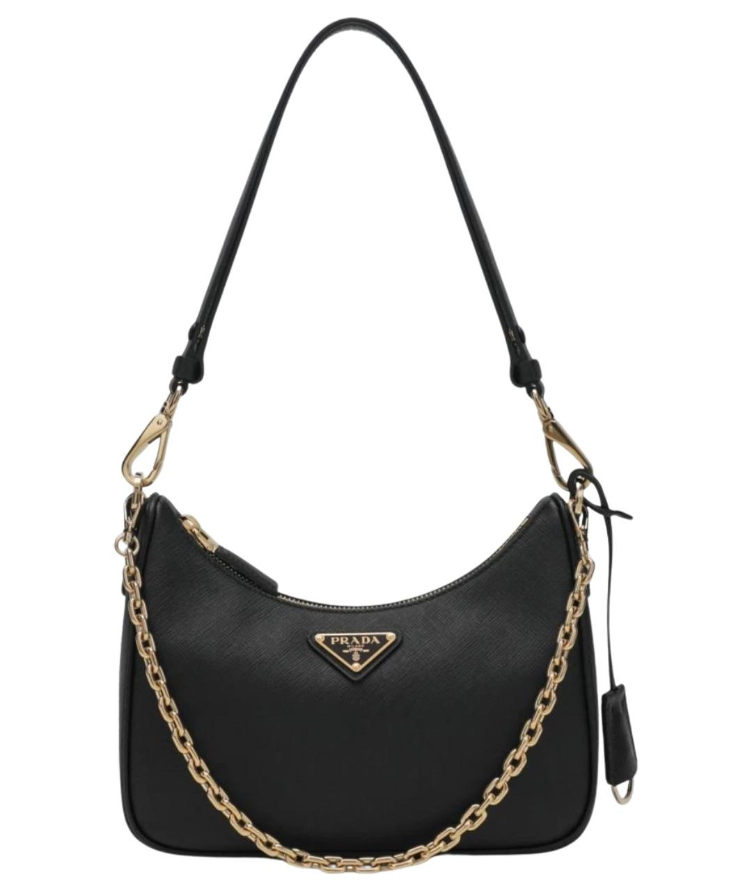 PRADA Черная кожаная сумка через плечо, фото 1