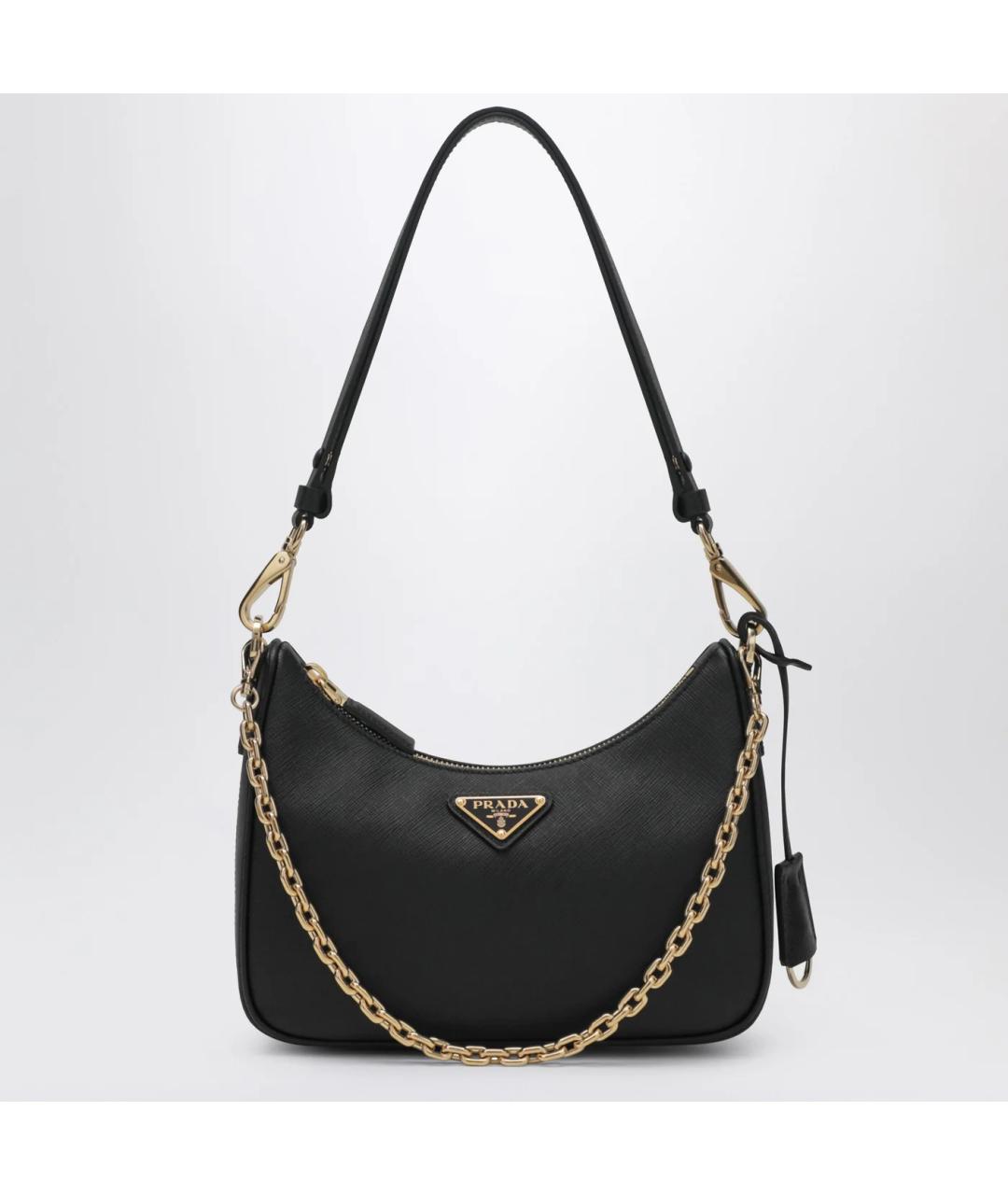 PRADA Черная кожаная сумка через плечо, фото 3