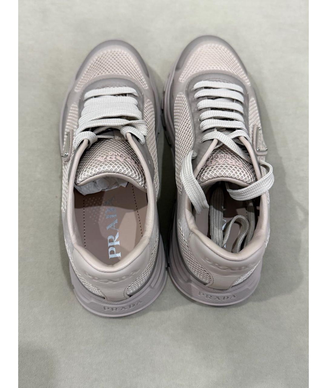 PRADA Бежевые текстильные кроссовки, фото 3