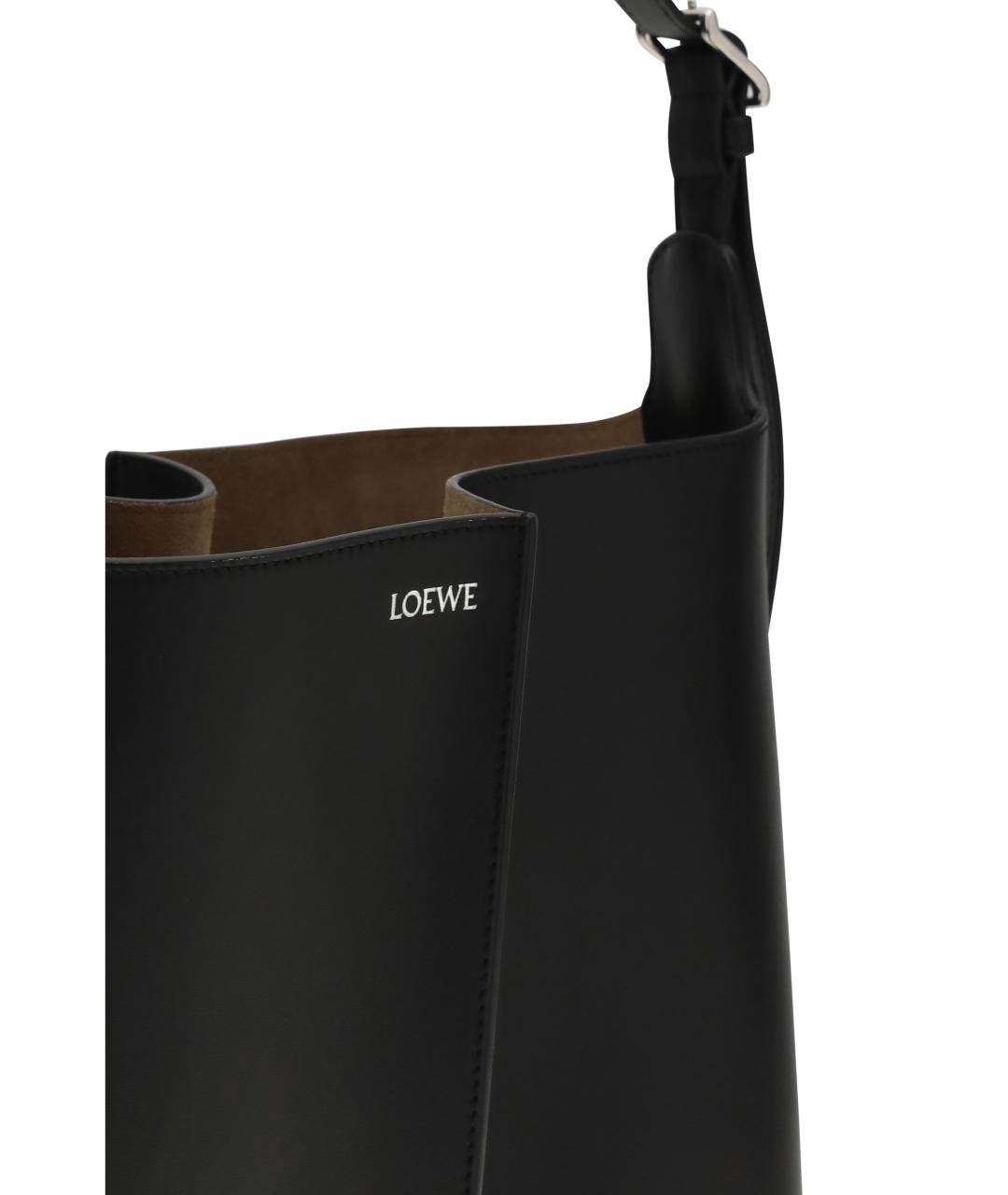 LOEWE Черная кожаная сумка тоут, фото 4