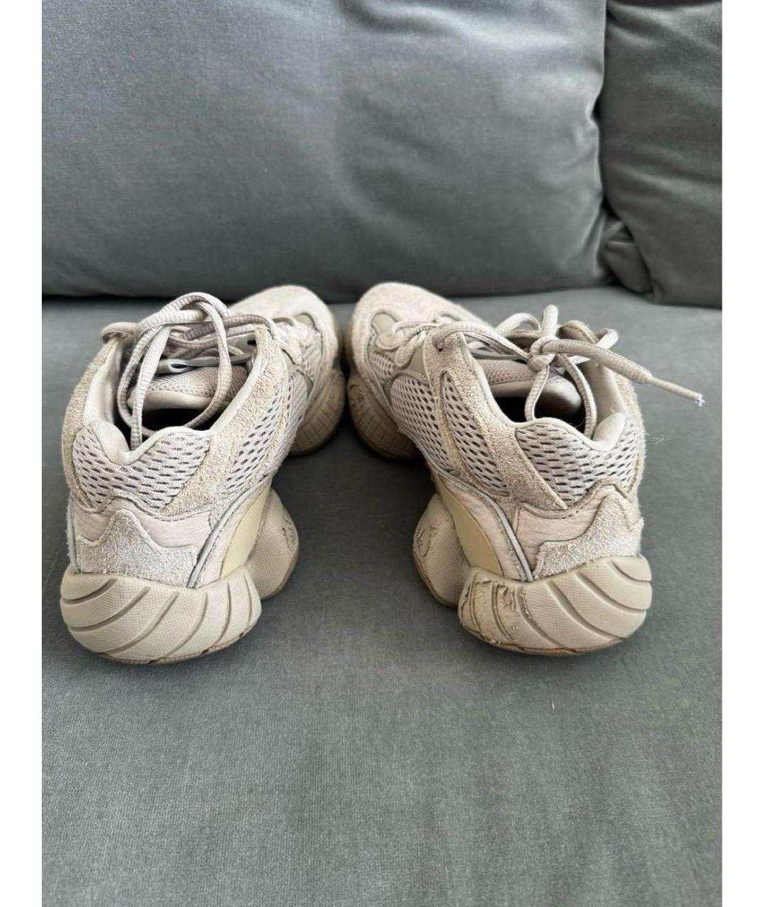 ADIDAS YEEZY Бежевые замшевые кроссовки, фото 4