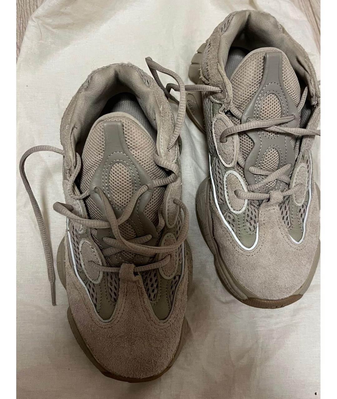 ADIDAS YEEZY Бежевые замшевые кроссовки, фото 3