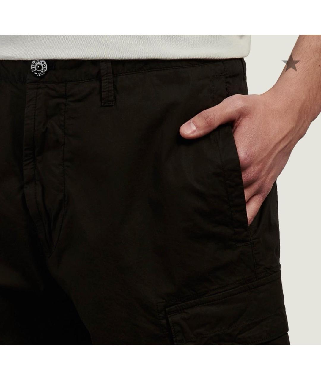 STONE ISLAND Черные хлопковые шорты, фото 5