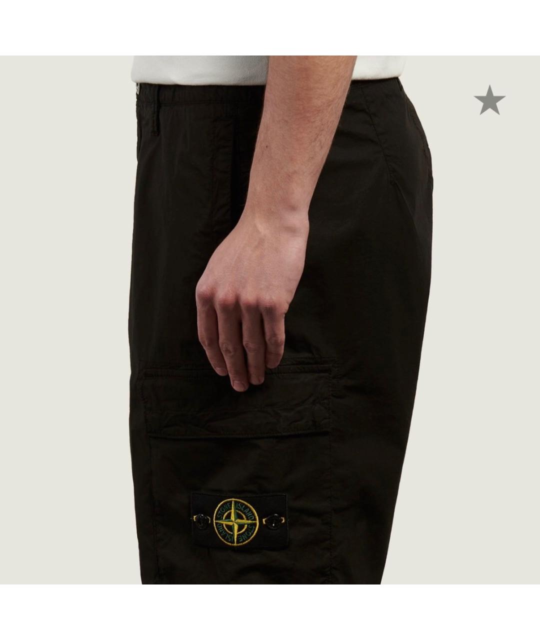 STONE ISLAND Черные хлопковые шорты, фото 6