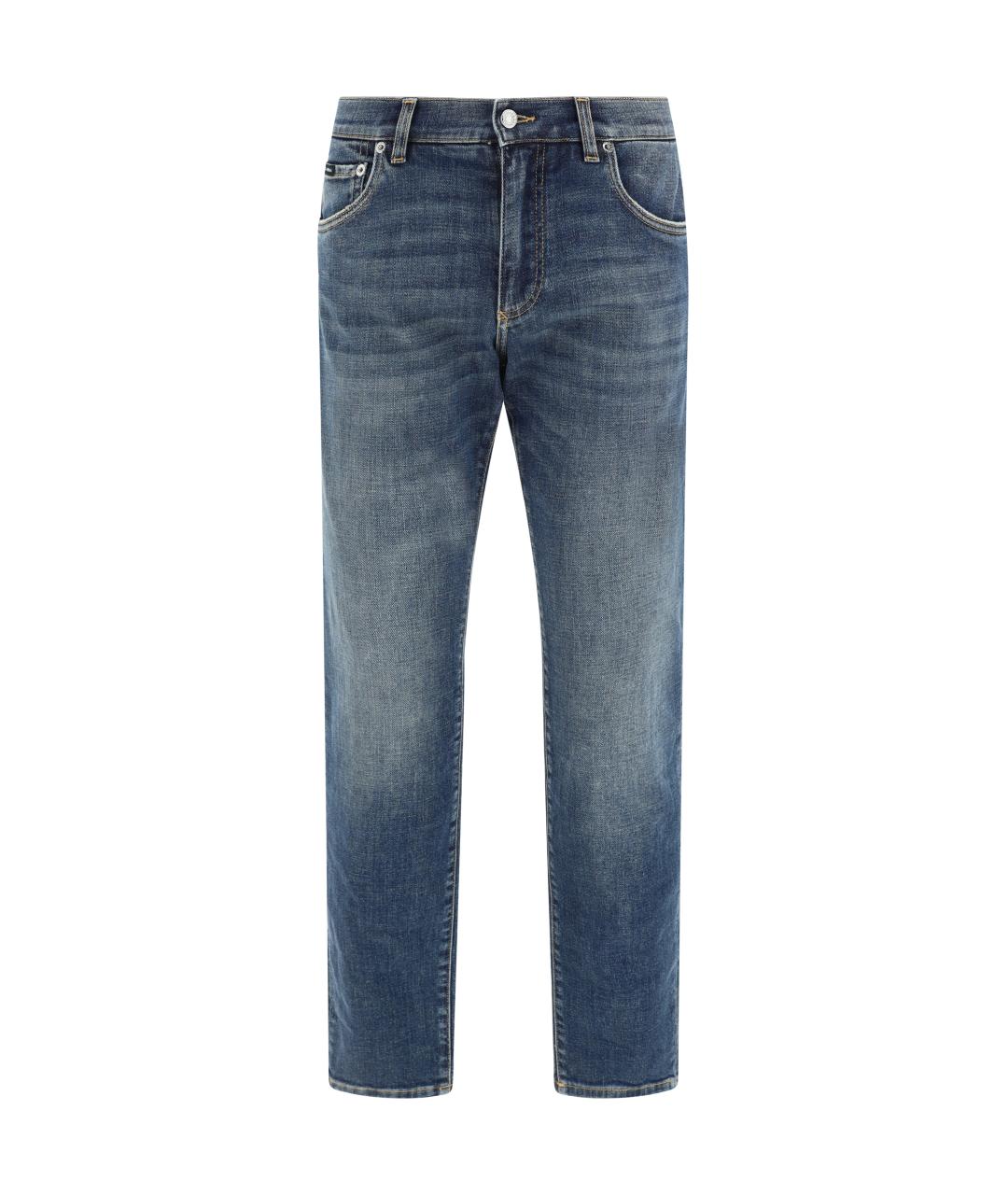 DOLCE&GABBANA Синие хлопковые прямые джинсы, фото 1