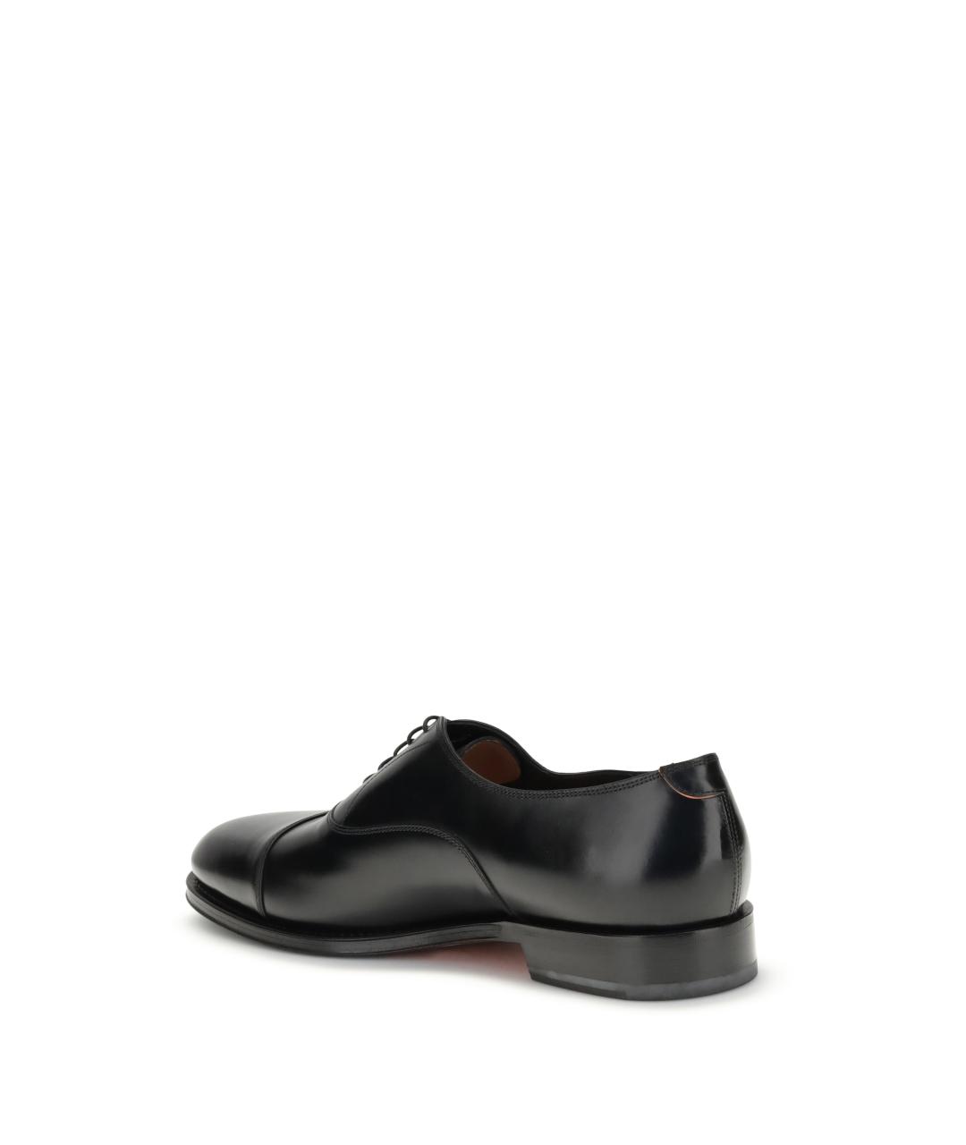 SANTONI Черные кожаные туфли, фото 3