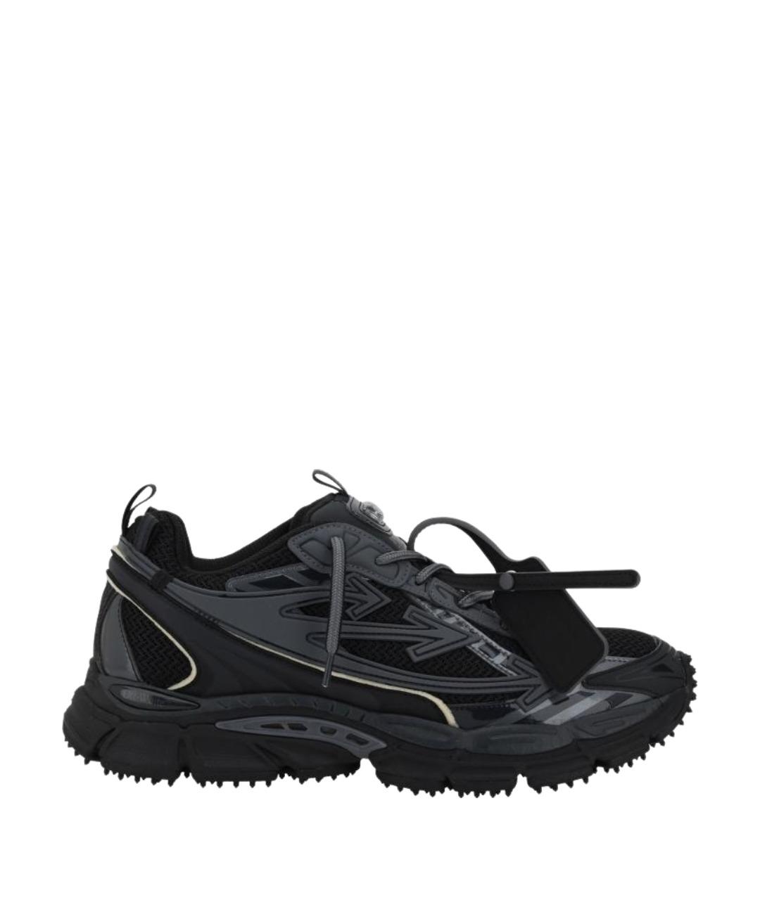 OFF-WHITE Черные текстильные низкие кроссовки / кеды, фото 1