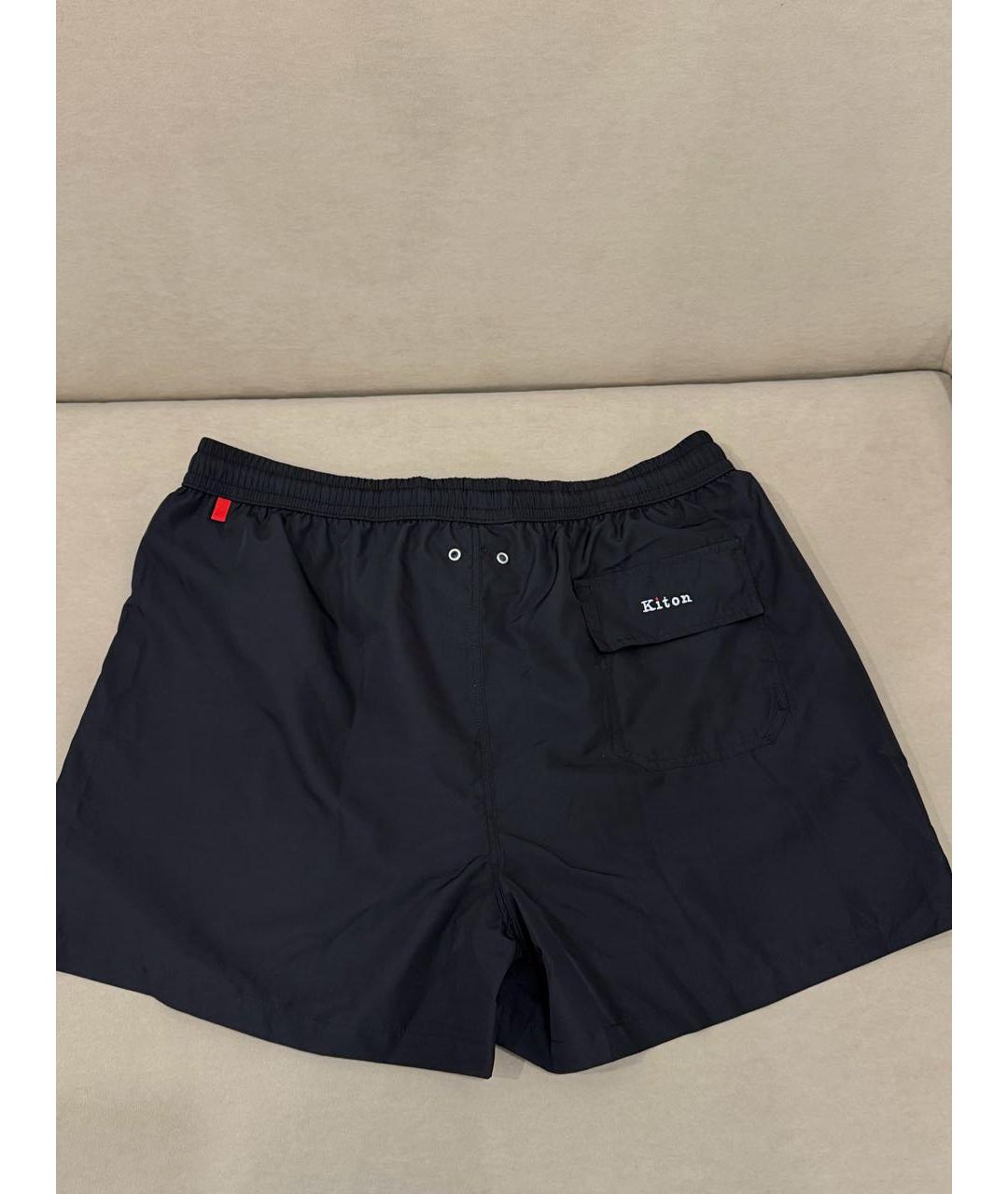 KITON Черные полиэстеровые шорты, фото 2