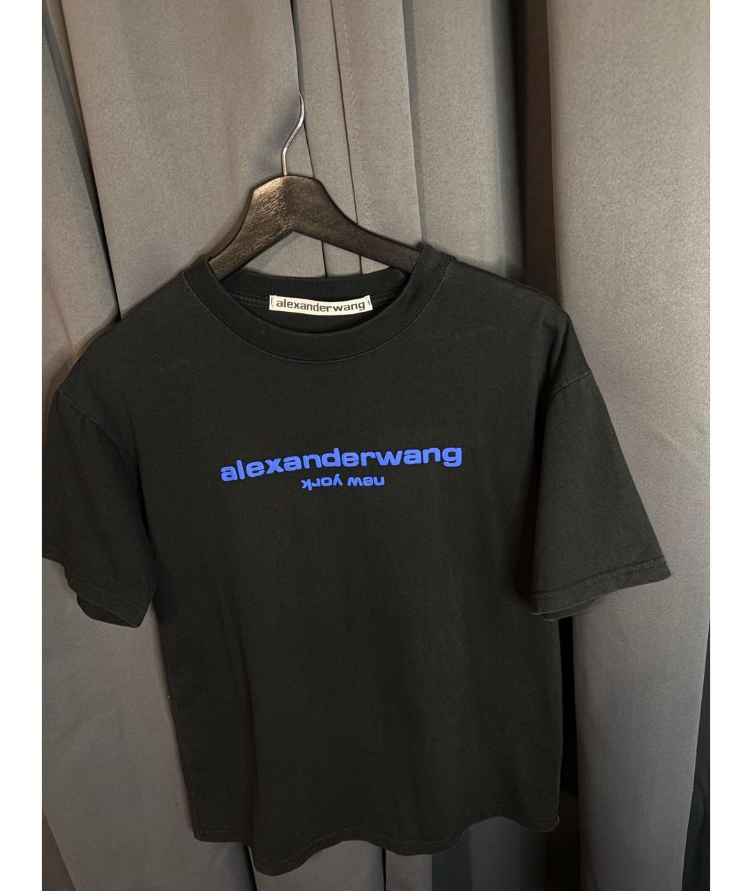 ALEXANDER WANG Черная хлопковая футболка, фото 5