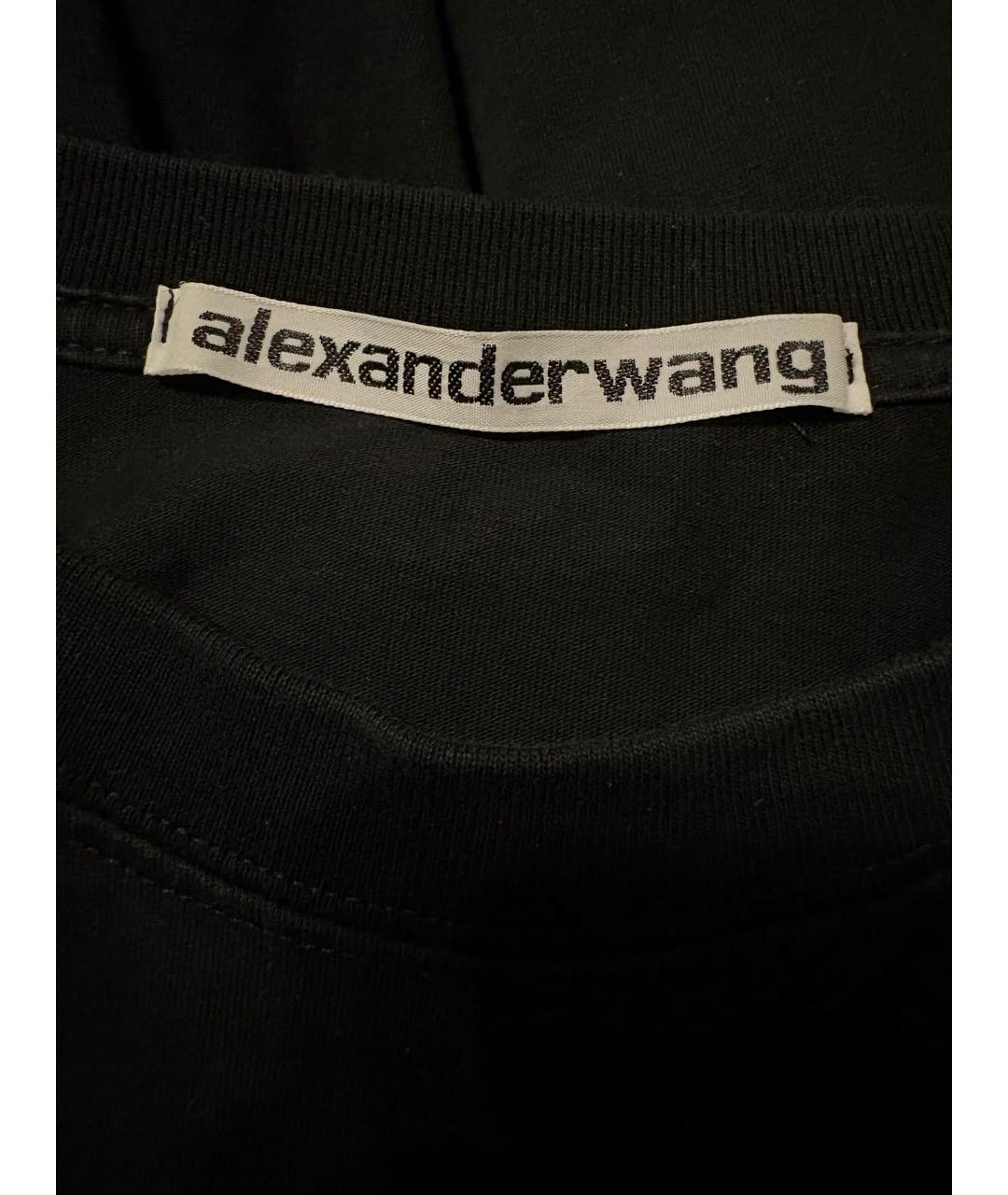 ALEXANDER WANG Черная хлопковая футболка, фото 7