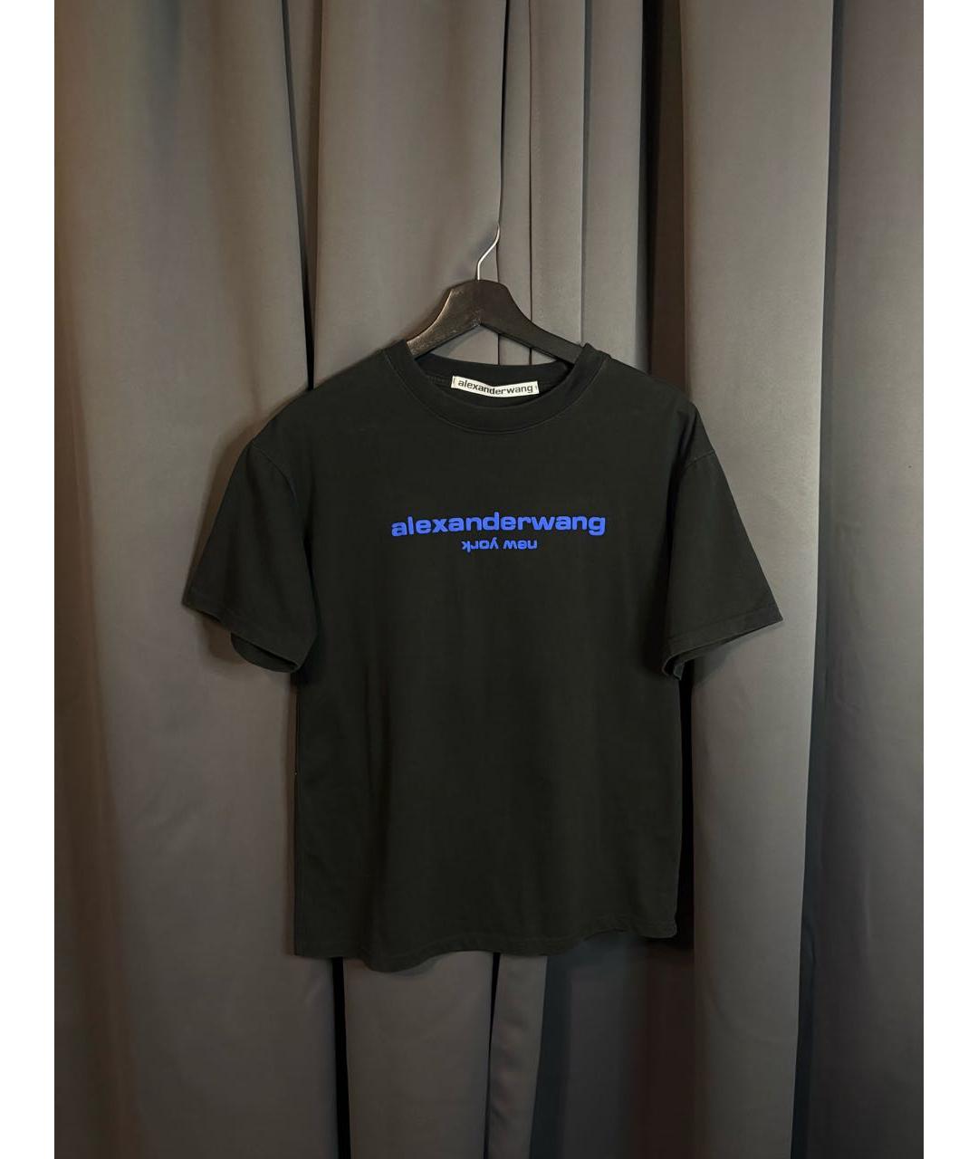 ALEXANDER WANG Черная хлопковая футболка, фото 8