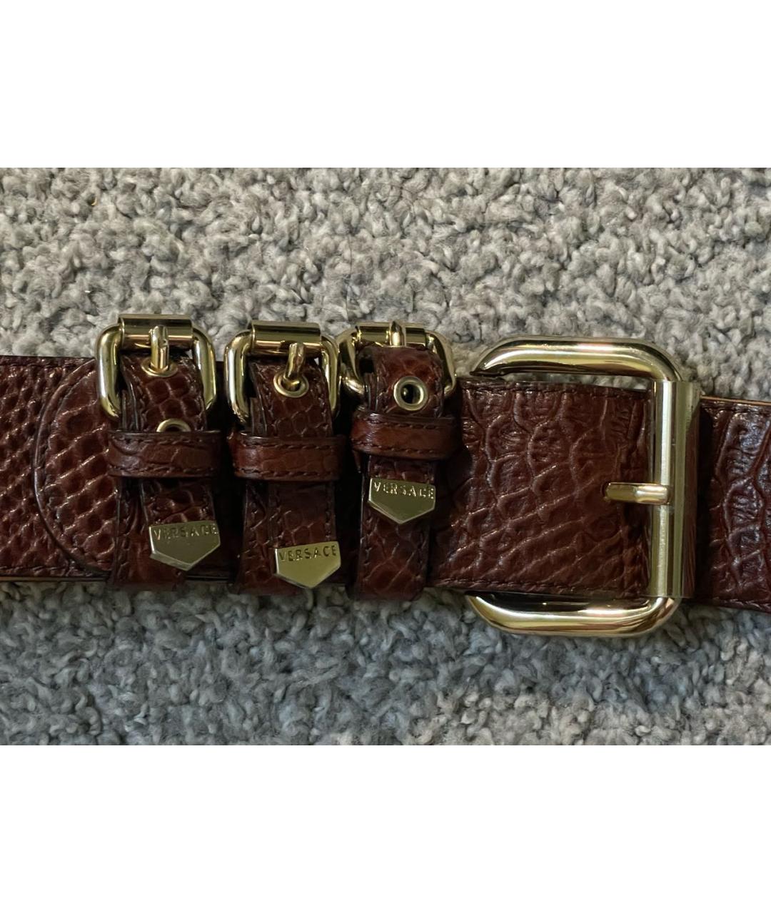 VERSACE Коричневый ремень, фото 3