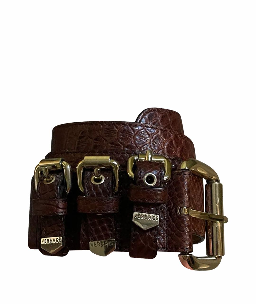 VERSACE Коричневый ремень, фото 1