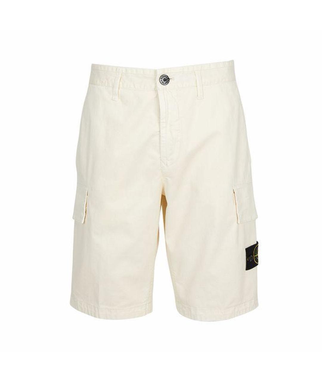 STONE ISLAND Белые хлопковые шорты, фото 1