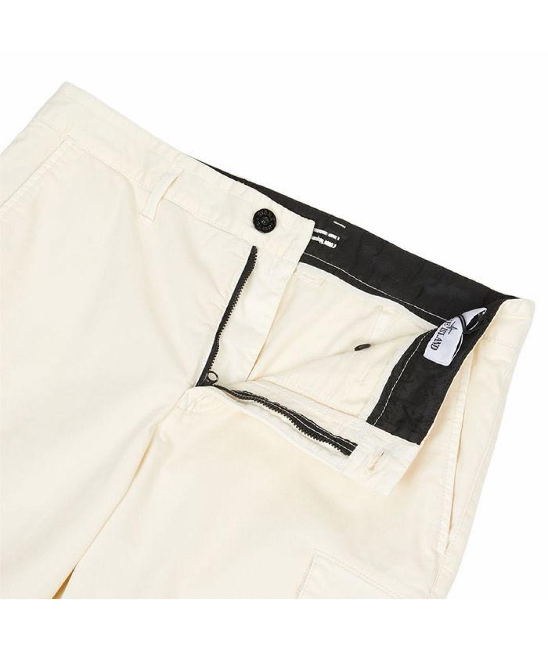 STONE ISLAND Белые хлопковые шорты, фото 6