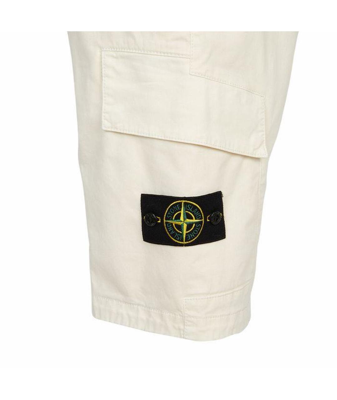 STONE ISLAND Белые хлопковые шорты, фото 5