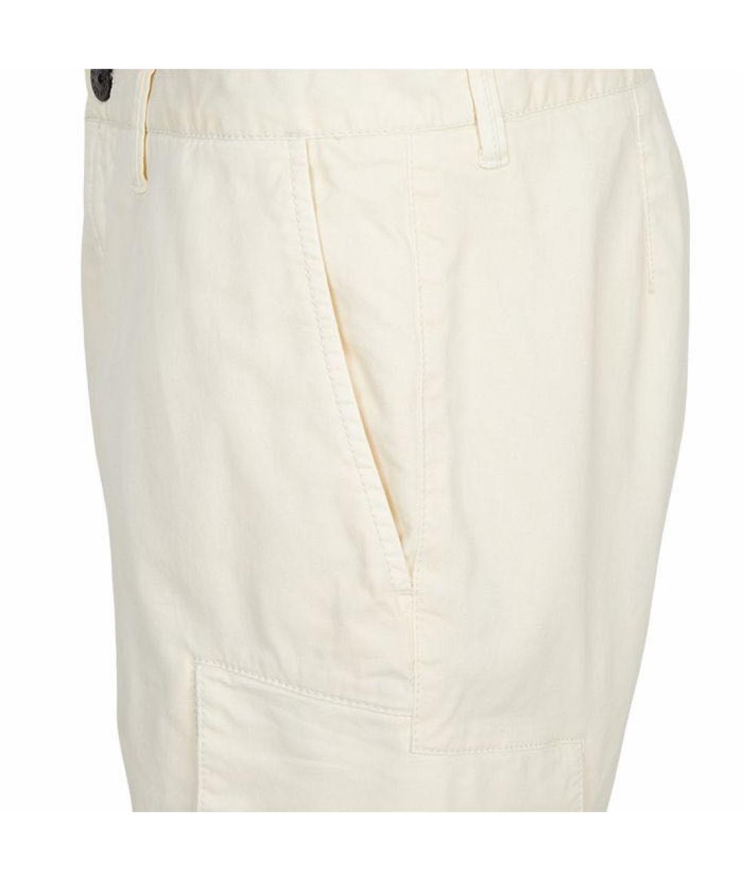 STONE ISLAND Белые хлопковые шорты, фото 4