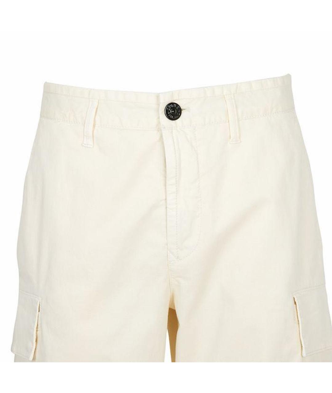 STONE ISLAND Белые хлопковые шорты, фото 3