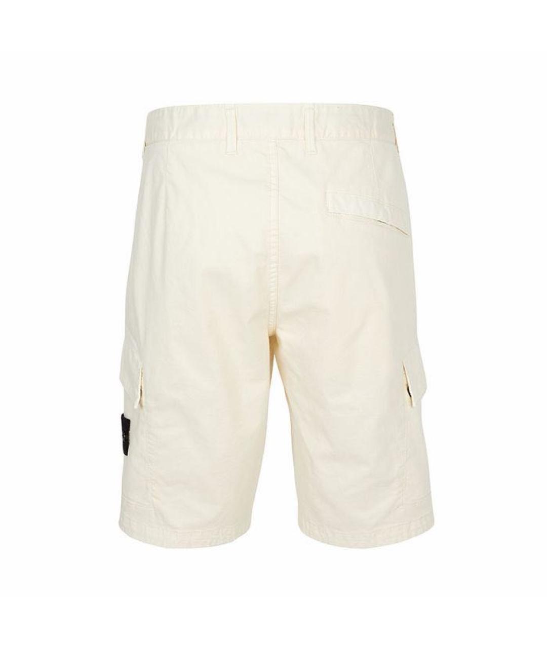 STONE ISLAND Белые хлопковые шорты, фото 2
