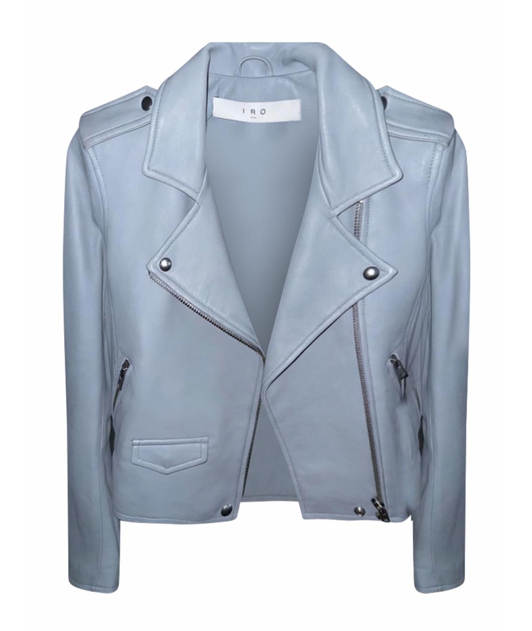IRO Голубая кожаная куртка, фото 1