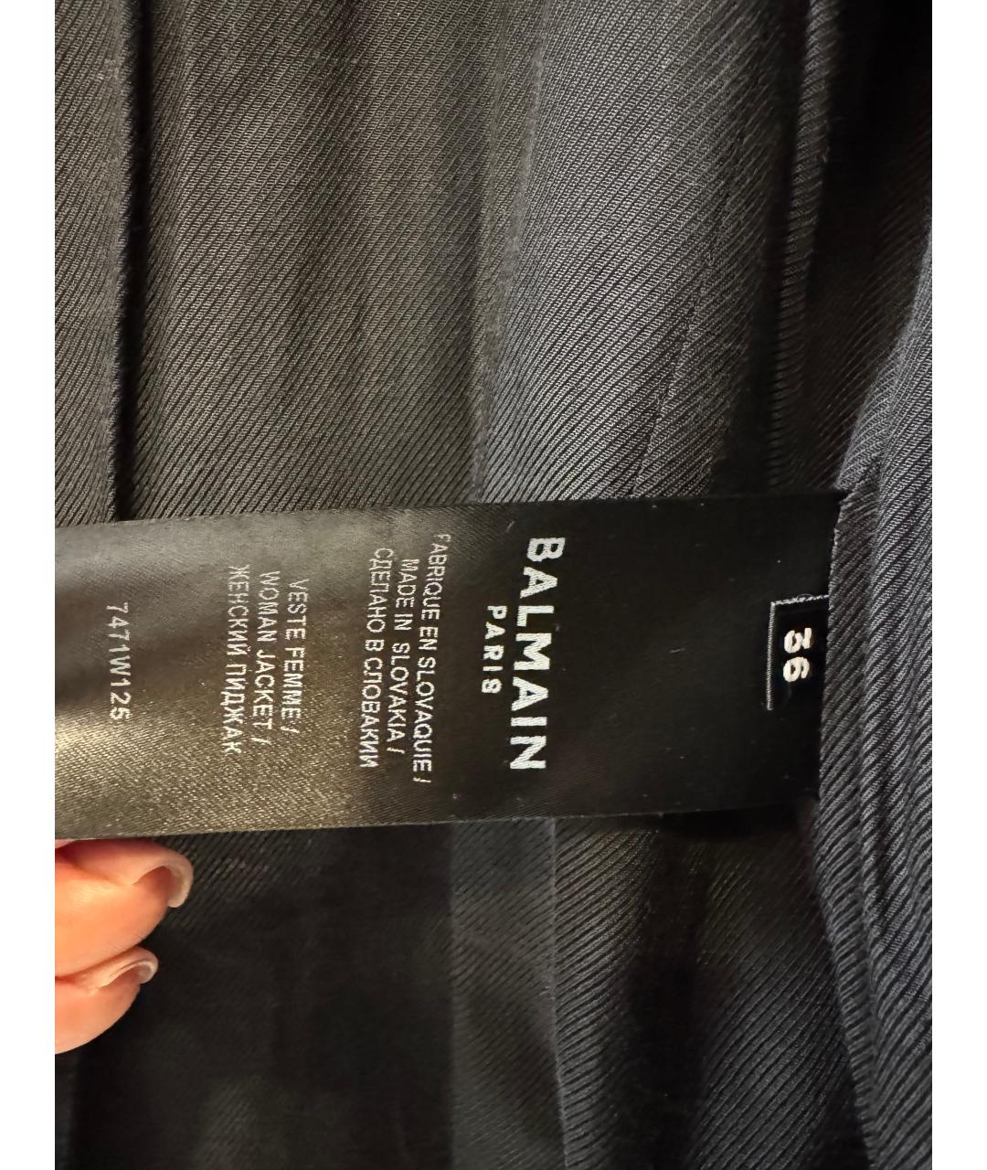 BALMAIN Черный шерстяной жакет/пиджак, фото 3