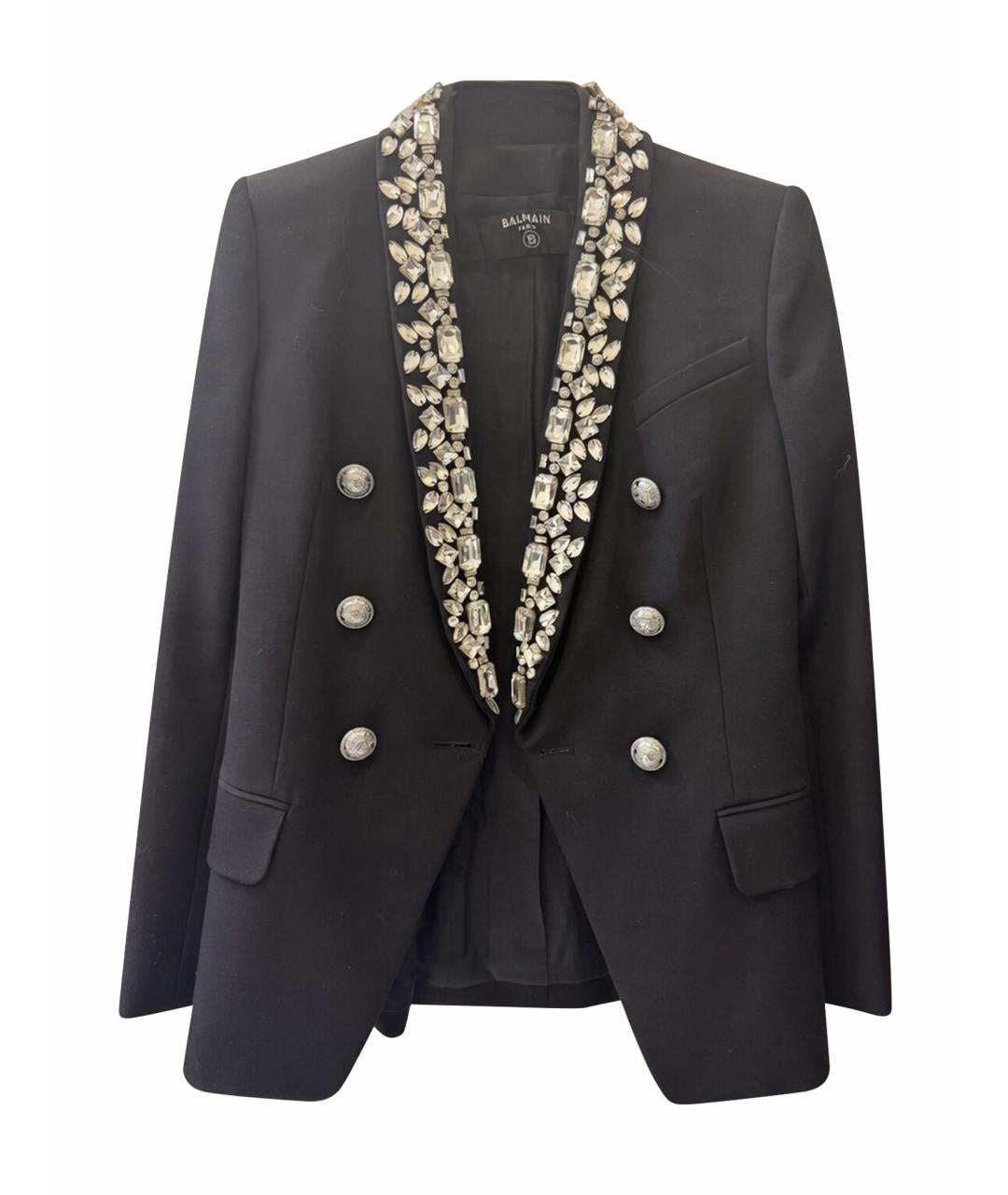 BALMAIN Черный шерстяной жакет/пиджак, фото 1
