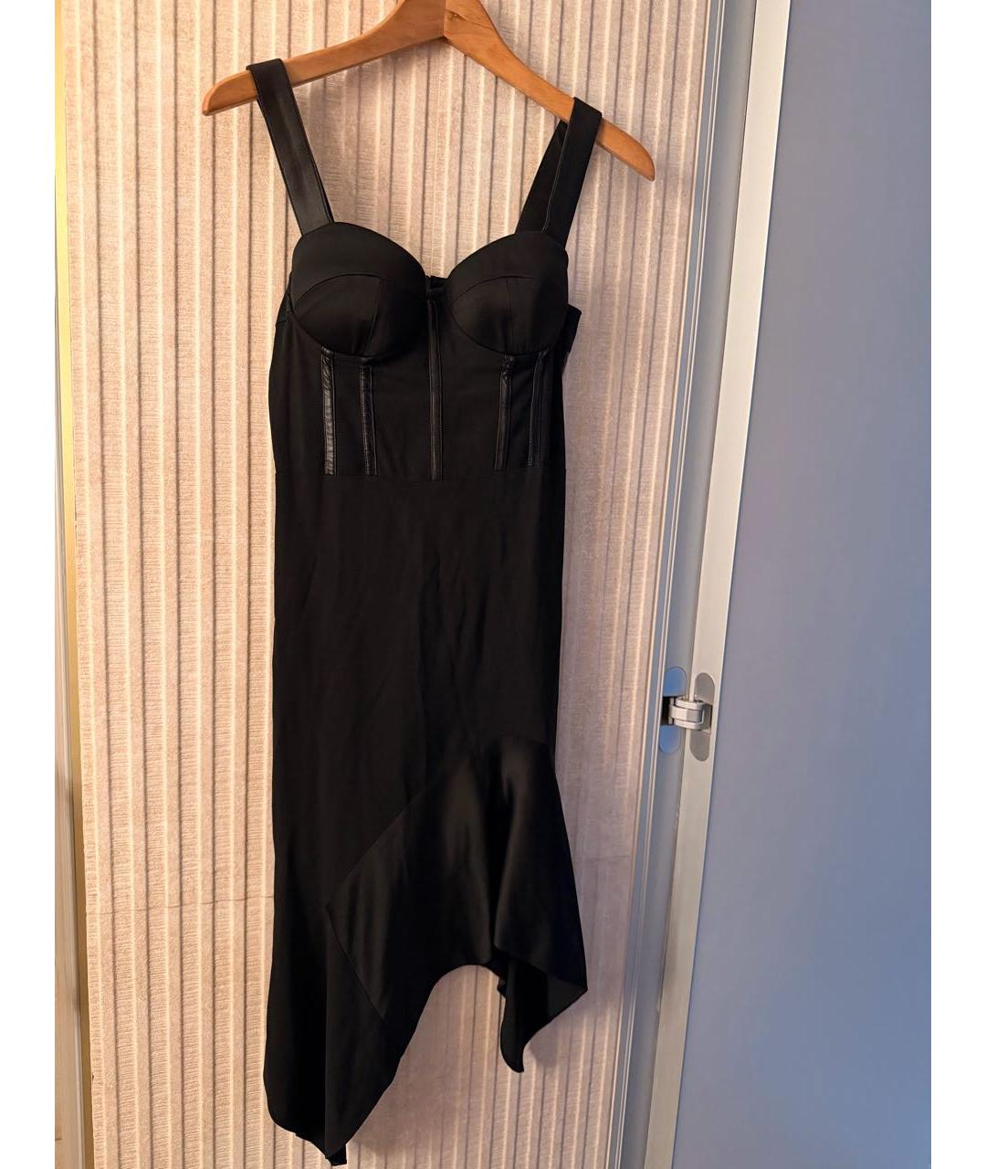 PINKO Черное ацетатное вечернее платье, фото 4