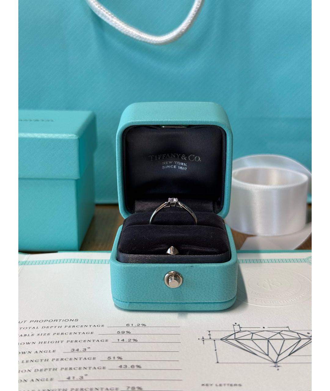 TIFFANY&CO Белое платиновое кольцо, фото 2