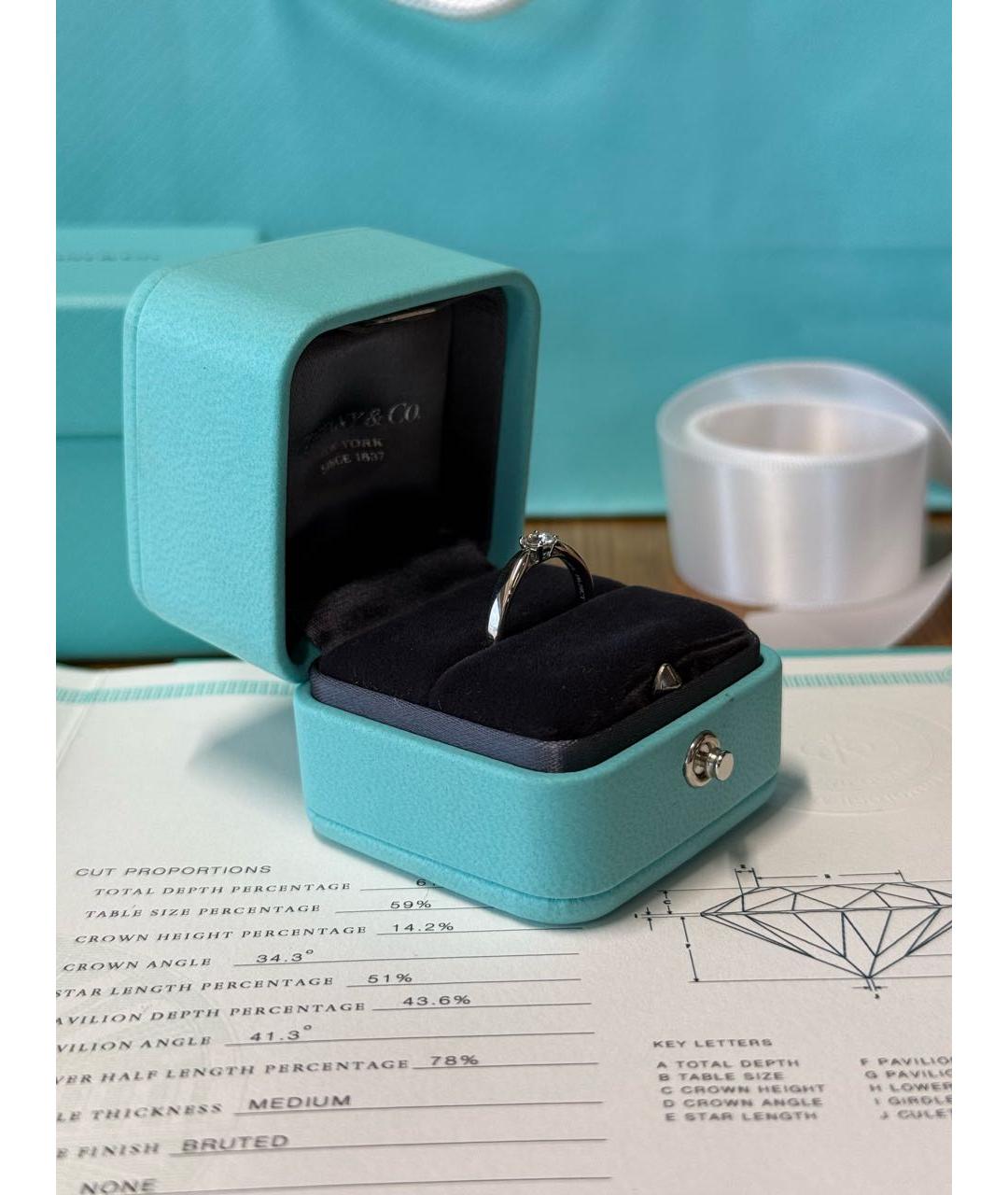 TIFFANY&CO Белое платиновое кольцо, фото 3