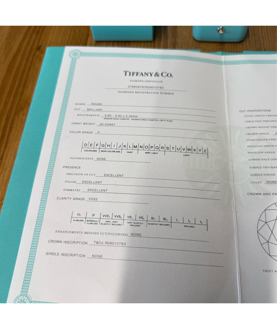 TIFFANY&CO Белое платиновое кольцо, фото 7