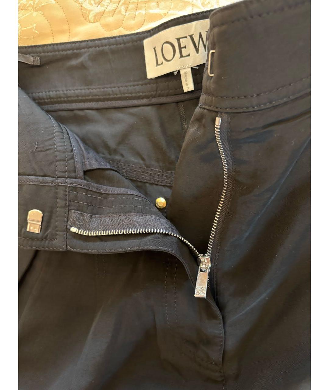 LOEWE Черные вискозные брюки широкие, фото 5