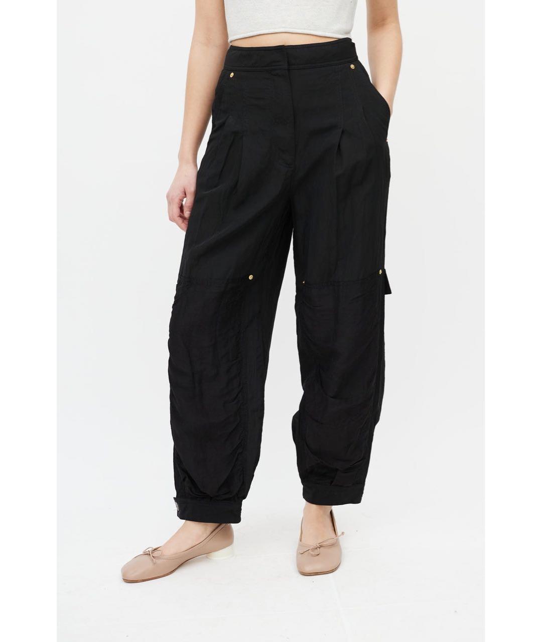 LOEWE Черные вискозные брюки широкие, фото 2