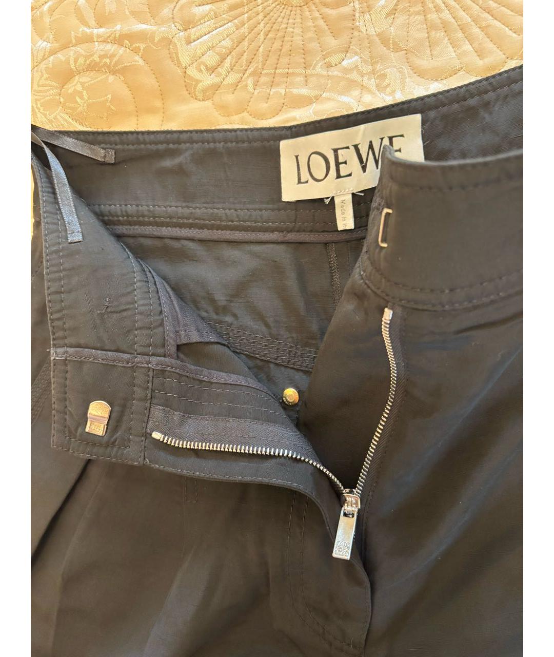 LOEWE Черные вискозные брюки широкие, фото 6