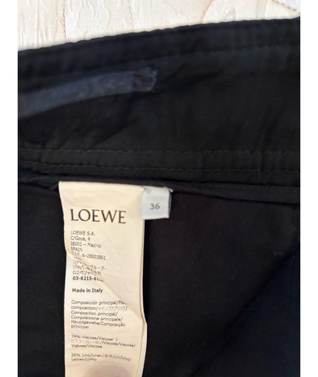 LOEWE Черные вискозные брюки широкие, фото 8