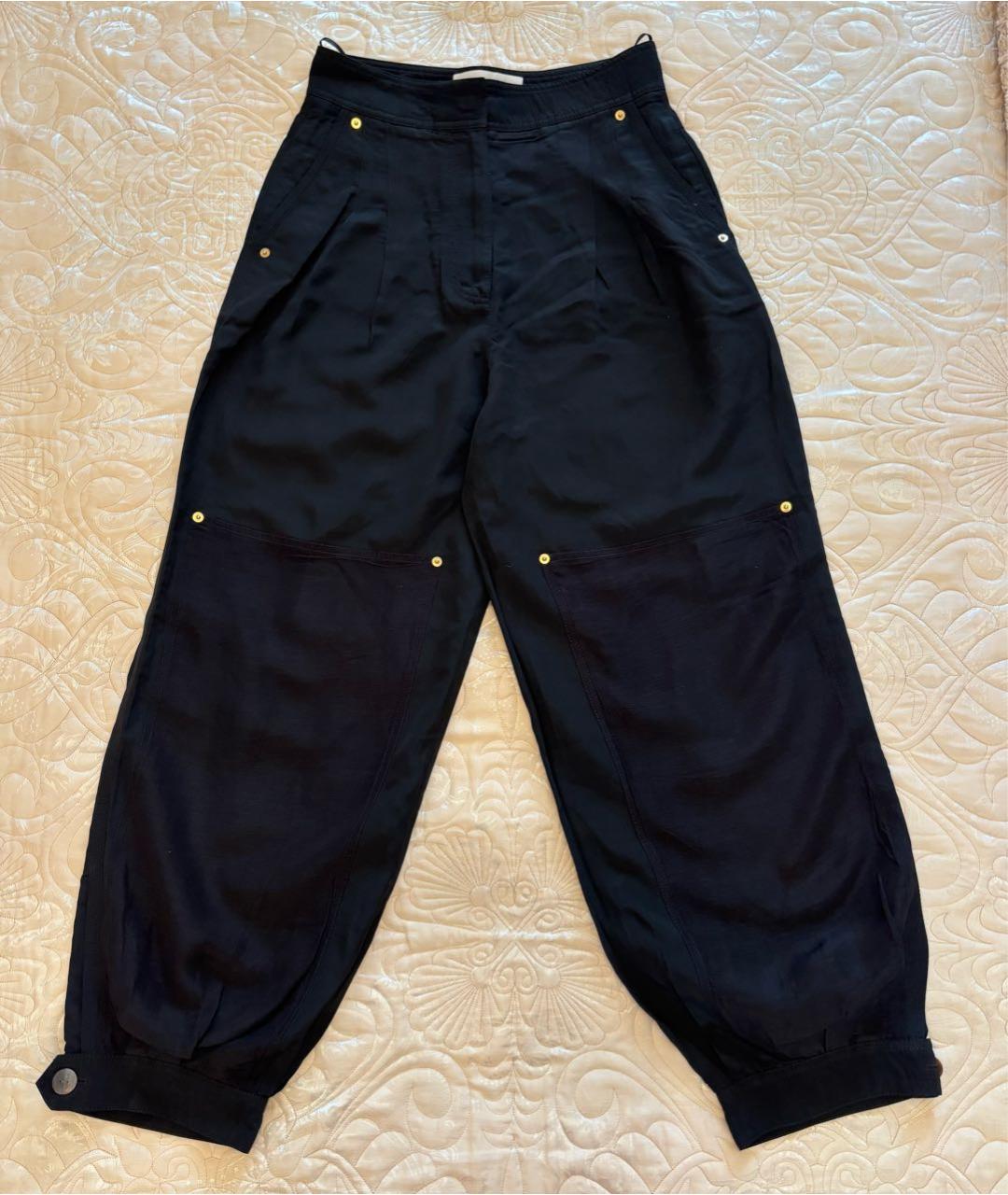 LOEWE Черные вискозные брюки широкие, фото 3