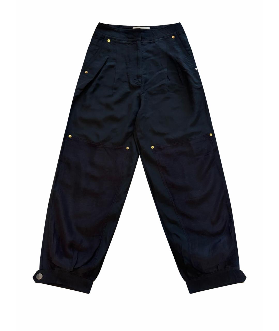 LOEWE Черные вискозные брюки широкие, фото 1