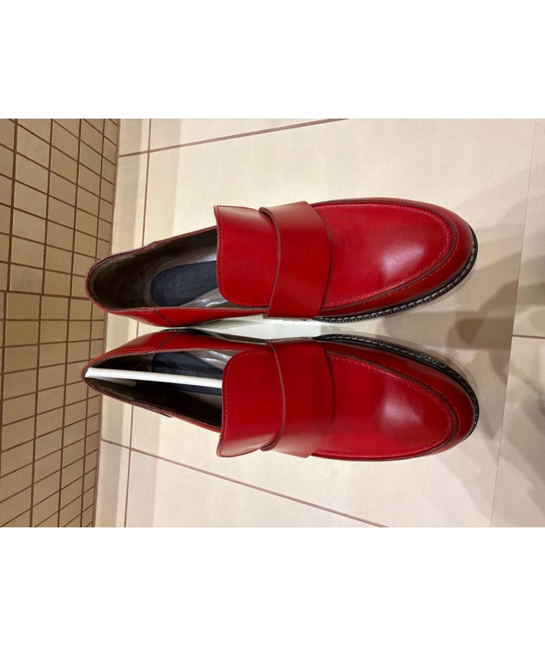 MARNI Красные кожаные лоферы, фото 2